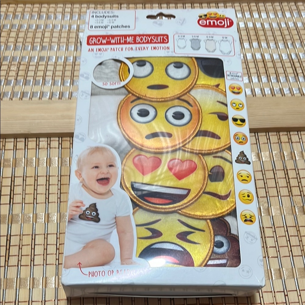 Emoji Baby Bodysuits with Patches